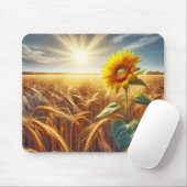 Solarium-Sonnenblume im Weizenfeld Mousepad (Mit Mouse)