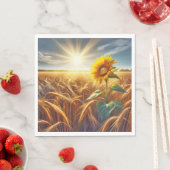 Solarium-Sonnenblume im Weizenfeld Serviette (Beispiel)