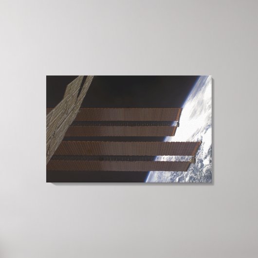 Solarkollektoren der Internationalen Raumstation Leinwanddruck (Vorderseite)