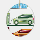 Solarladestations-elektrisches Fahrzeug Keramik Ornament (Links)