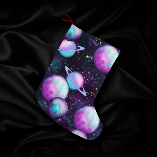 Solarleuchte | Cosmic Blue Lila Pink Planet Kleiner Weihnachtsstrumpf