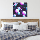 Solarleuchte | Cosmic Blue Lila Pink Planet Leinwanddruck (Insitu (Schlafzimmer))