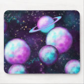 Solarleuchte | Cosmic Blue Lila Pink Planet Mousepad (Vorne)