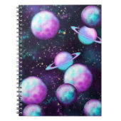Solarleuchte | Cosmic Blue Lila Pink Planet Notizblock (Vorderseite)