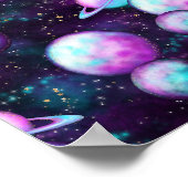Solarleuchte | Cosmic Blue Lila Pink Planet Poster (Ecke)