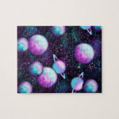 Solarleuchte | Cosmic Blue Lila Pink Planet Puzzle (Horizontal)