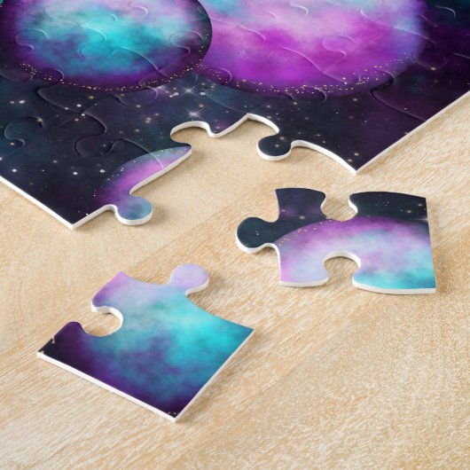 Solarleuchte | Cosmic Blue Lila Pink Planet Puzzle (Seite)