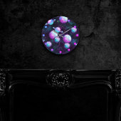 Solarleuchte | Cosmic Blue Lila Pink Planet Runde Wanduhr