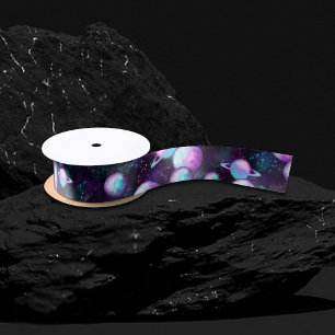 Solarleuchte Cosmic Blue Lila Pink Planet Satinband