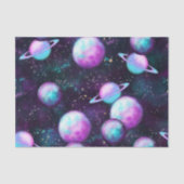 Solarleuchte | Cosmic Blue Lila Pink Planet Seidenpapier (Vorderseite)