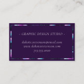 Solarleuchte | Cosmic Blue Lila Pink Planet Visitenkarte (Rückseite)