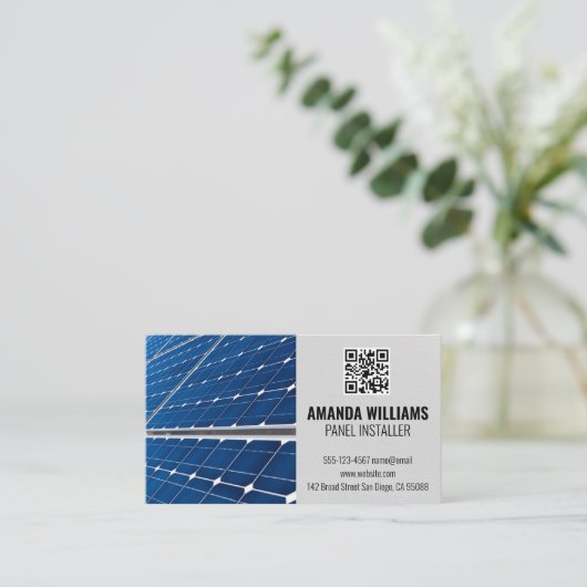 Solarmodule | QR-Code Visitenkarte (Stehend Vorderseite)
