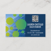 Solarmodule | QR-Scan-Code für grüne Tech-Blasen-L Visitenkarte (Vorderseite)
