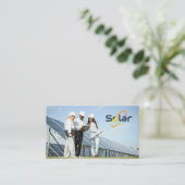 Solarmodule | Techniker bei der Arbeit vor Ort Visitenkarte (Stehend Vorderseite)