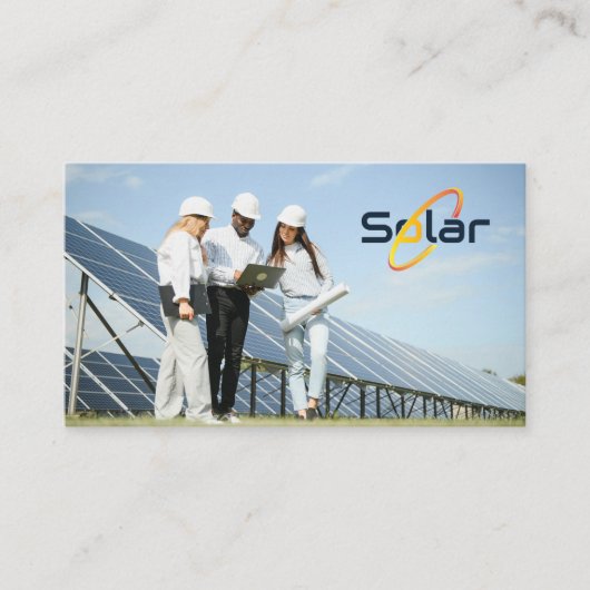 Solarmodule | Techniker bei der Arbeit vor Ort Visitenkarte (Vorderseite)