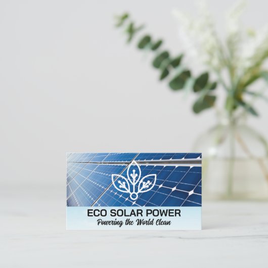 Solarpaneel | Öko Tech-Logo Visitenkarte (Stehend Vorderseite)