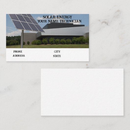 Solarpaneel Visitenkarte (Vorne/Hinten)