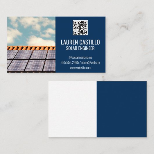 Solarpaneeldach | QR Scan Code Business Card Visitenkarte (Vorne/Hinten)