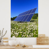 Solarpaneele Grüne Wiese Nachhaltige Energie Poster (Küche)