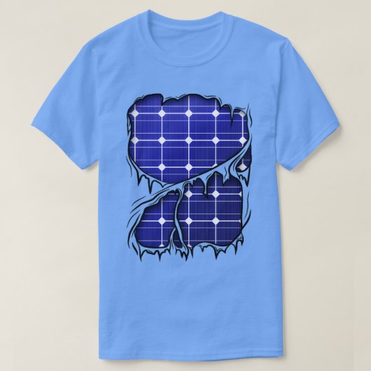 Solarpaneele im Inneren des ökologischen Ingenieur T-Shirt (Design vorne)