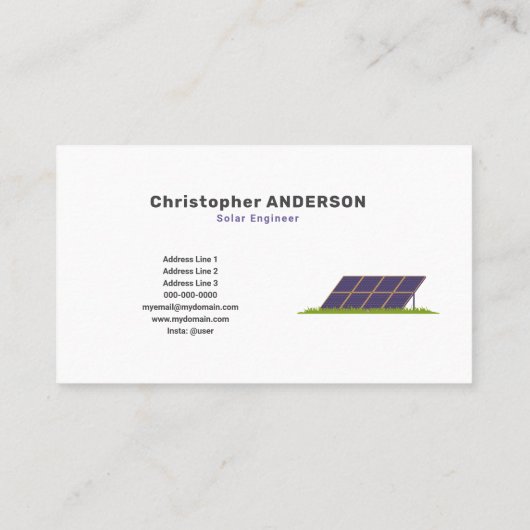 Solarpaneele-Visitenkarte Visitenkarte (Rückseite)