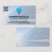 Solarpaneeltechnik | QR-Prüfung | Glühbirne Visitenkarte (Vorne/Hinten)