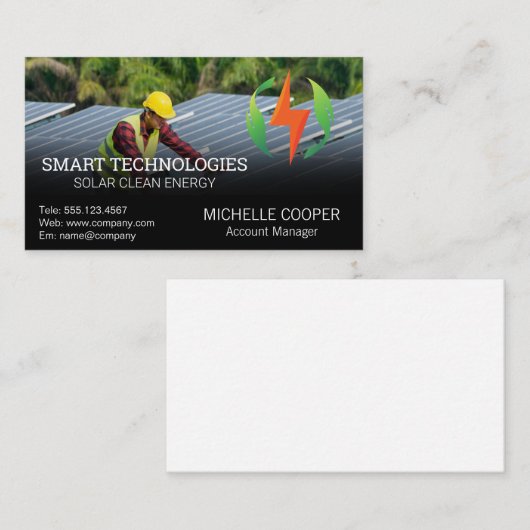 Solarpaneeltechnik | Techniker Visitenkarte (Vorne/Hinten)