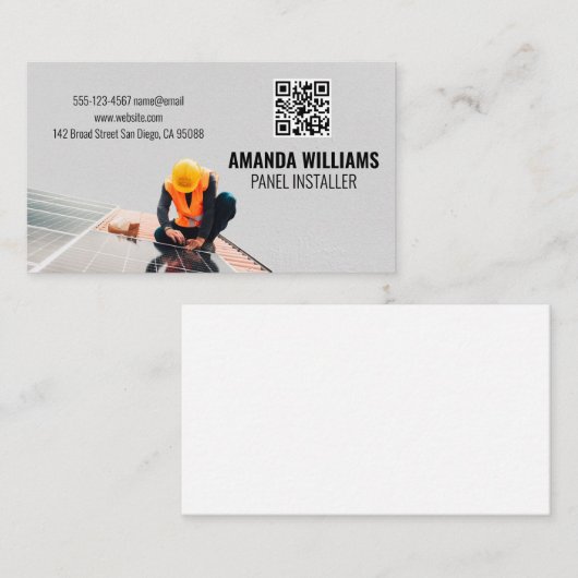 Solarpaneeltechniker Visitenkarte (Vorne/Hinten)