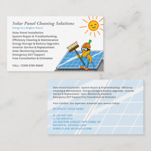 Solarpanel-Reinigungsdienste Visitenkarte