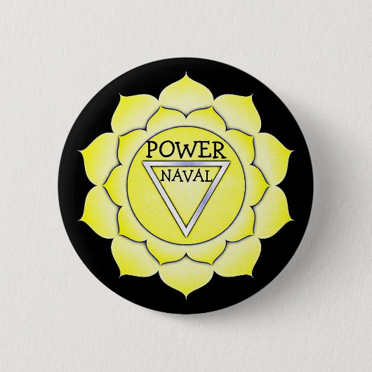 Solarplexus-Gelb-Power-Chi Chakra Knopf Button (Vorderseite)