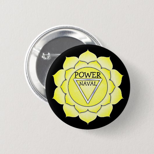 Solarplexus-Gelb-Power-Chi Chakra Knopf Button (Vorne & Hinten)