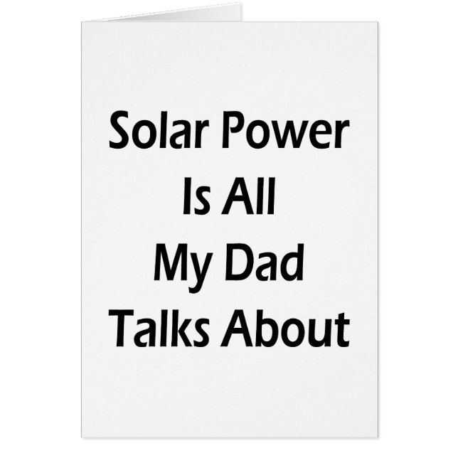 SolarPower ist mein ganzer Vater spricht (Vorne)