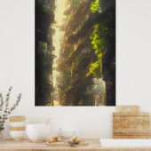 Solarpunk Dawn Poster (Küche)