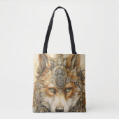 Solarpunk Red Wolf Steampunk Inspiration Tasche (Vorderseite)