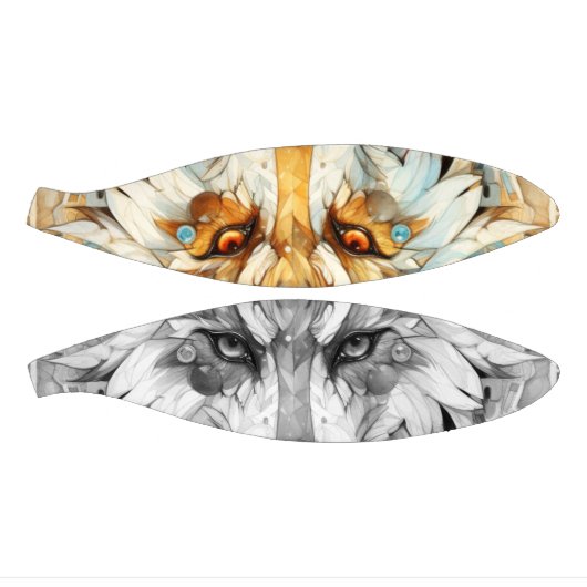 Solarpunk Rot und Weißer Wolf Mini Basketball (Panele)