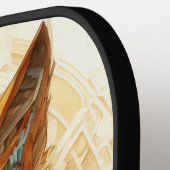 Solarpunk Rot und Weißer Wolf Pickleball Schläger (Linke Seite)