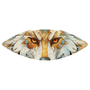 Solarpunk Roter und Weißer Wolf Football