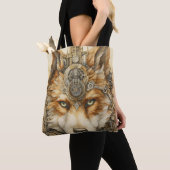 Solarpunk Roter Wolf Steampunk-Inspiration Tasche (Von Nahem)