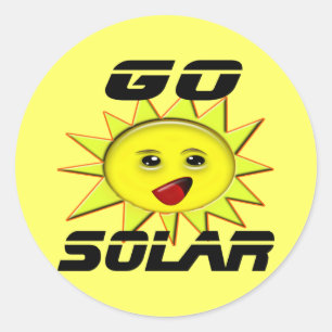 Solarstrom-Geschenke und Werbeartikel T-Shirt Runder Aufkleber