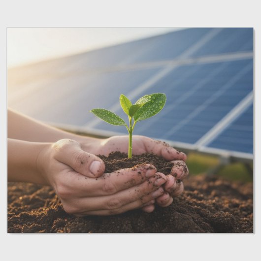 Solarstrom grüne Erde Geschenkpapier (Flach)