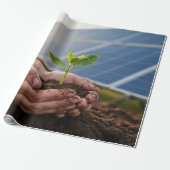 Solarstrom grüne Erde Geschenkpapier (Ungerollt)