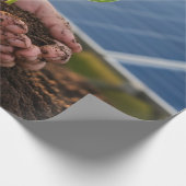 Solarstrom grüne Erde Geschenkpapier (Ecke)