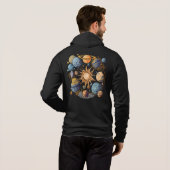 Solarsystem-Grafikdesign Hoodie (Schwarz voll)