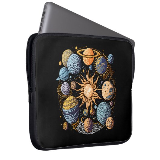 Solarsystem-Grafikdesign Laptopschutzhülle (Vorne Rechts)