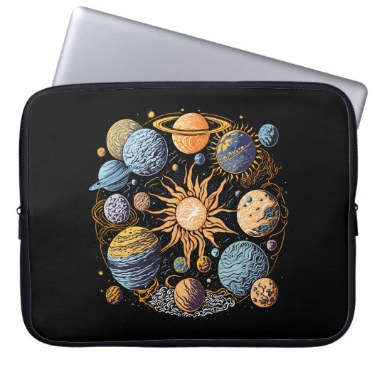 Solarsystem-Grafikdesign Laptopschutzhülle (Vorderseite)