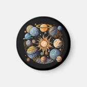 Solarsystem-Grafikdesign Magnet (Vorne)