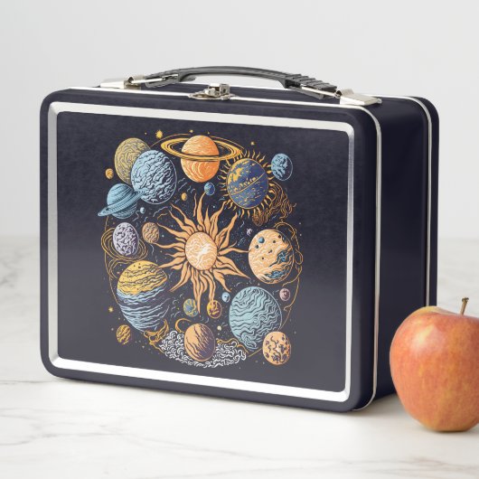 Solarsystem-Grafikdesign Metall Brotdose (Beispiel)