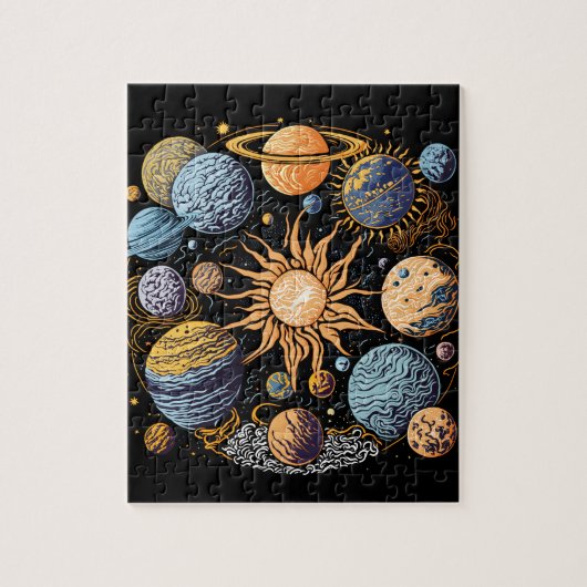 Solarsystem-Grafikdesign Puzzle (Vertikal)