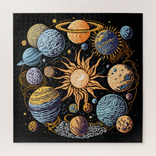 Solarsystem-Grafikdesign Puzzle
