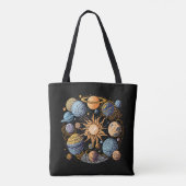 Solarsystem-Grafikdesign Tasche (Rückseite)